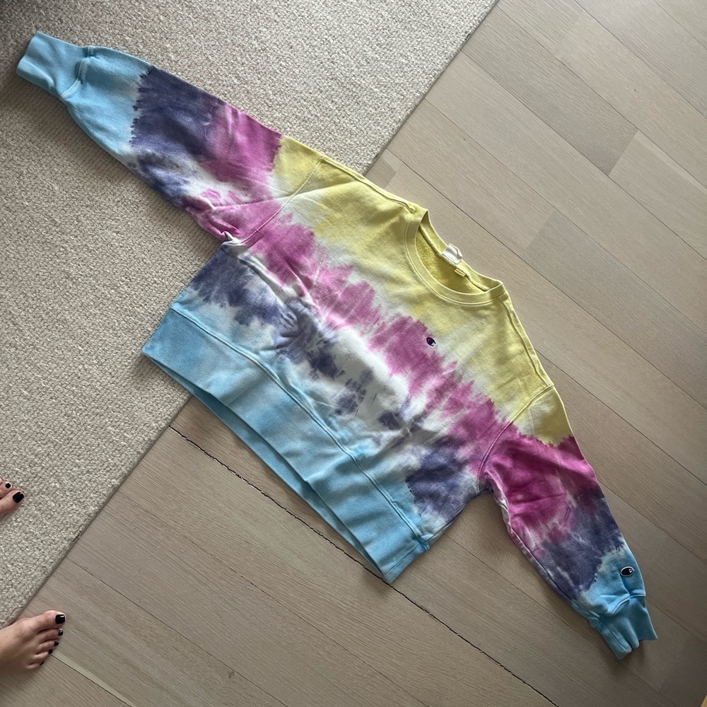 Champion Tie-Dye Sweatshirt - Yellow, Pink, Blue